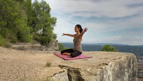 woman doing yoga outside 33