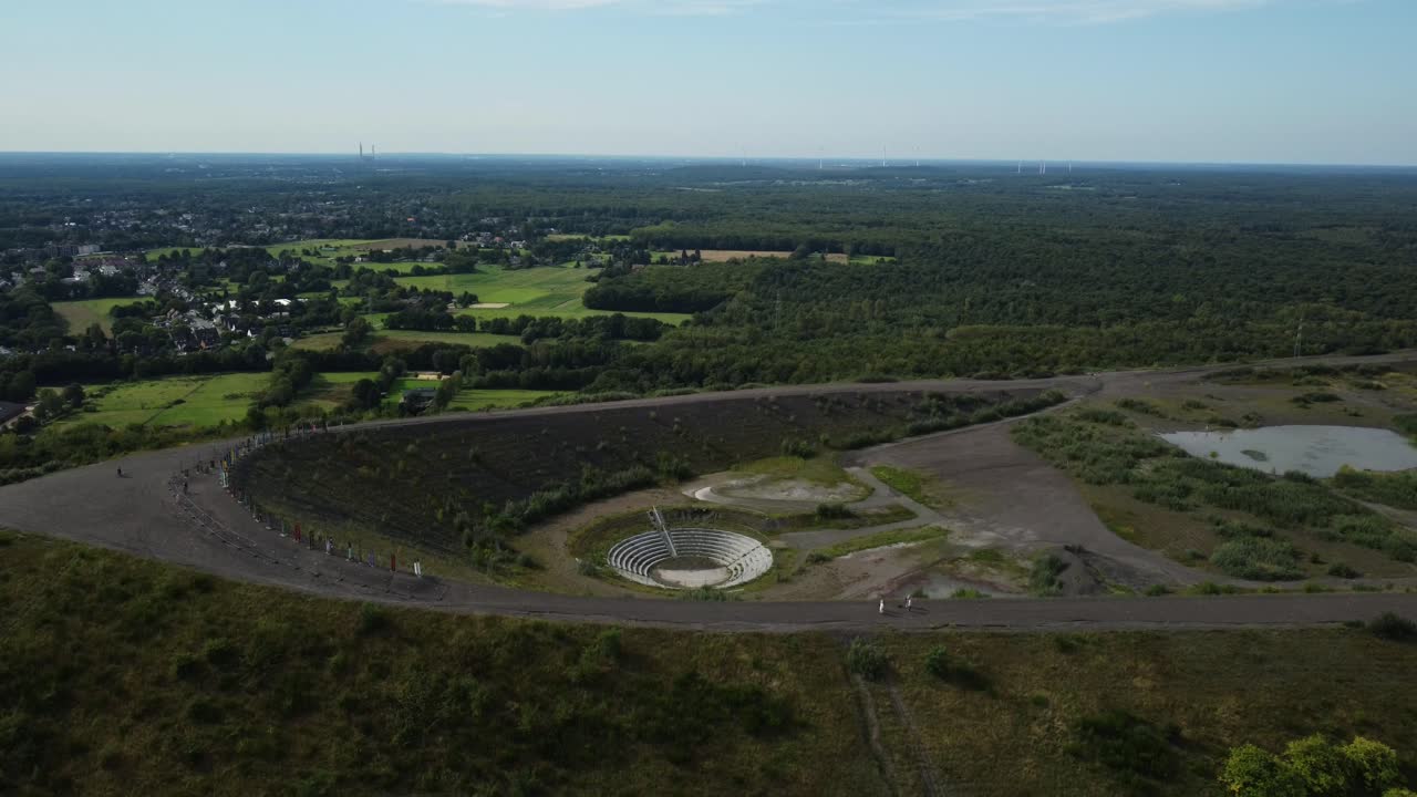 Aerial View of Landscape with Hill and Forest