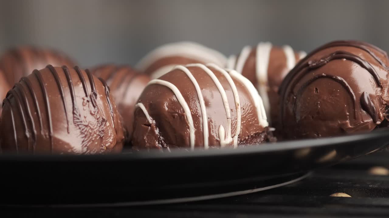 primer plano de las trufas de chocolate