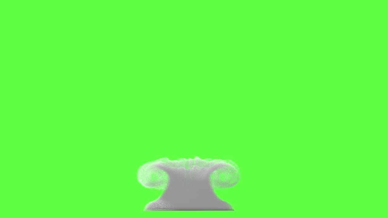 Abstract Digital Tree / Fountain on Green Screen