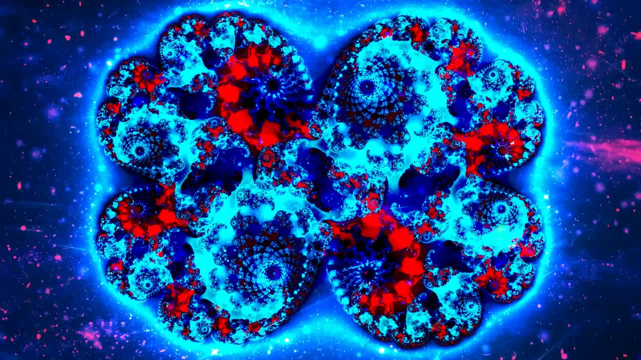 удивительная джулия фрактал и звезды в космическом пространстве - 4k бесперебойная цикла движения фоновой анимации