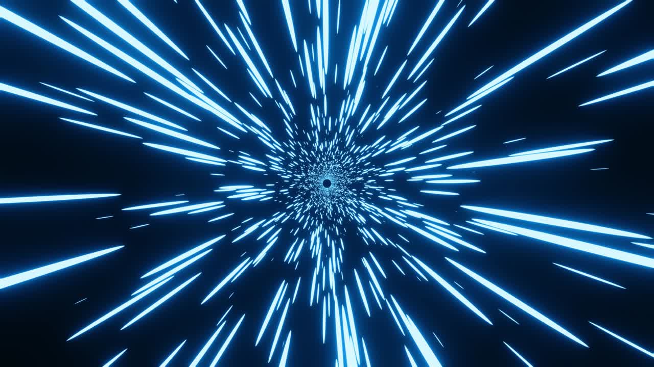 Background video material that moves in the space of particles Blue time slip Graphic video