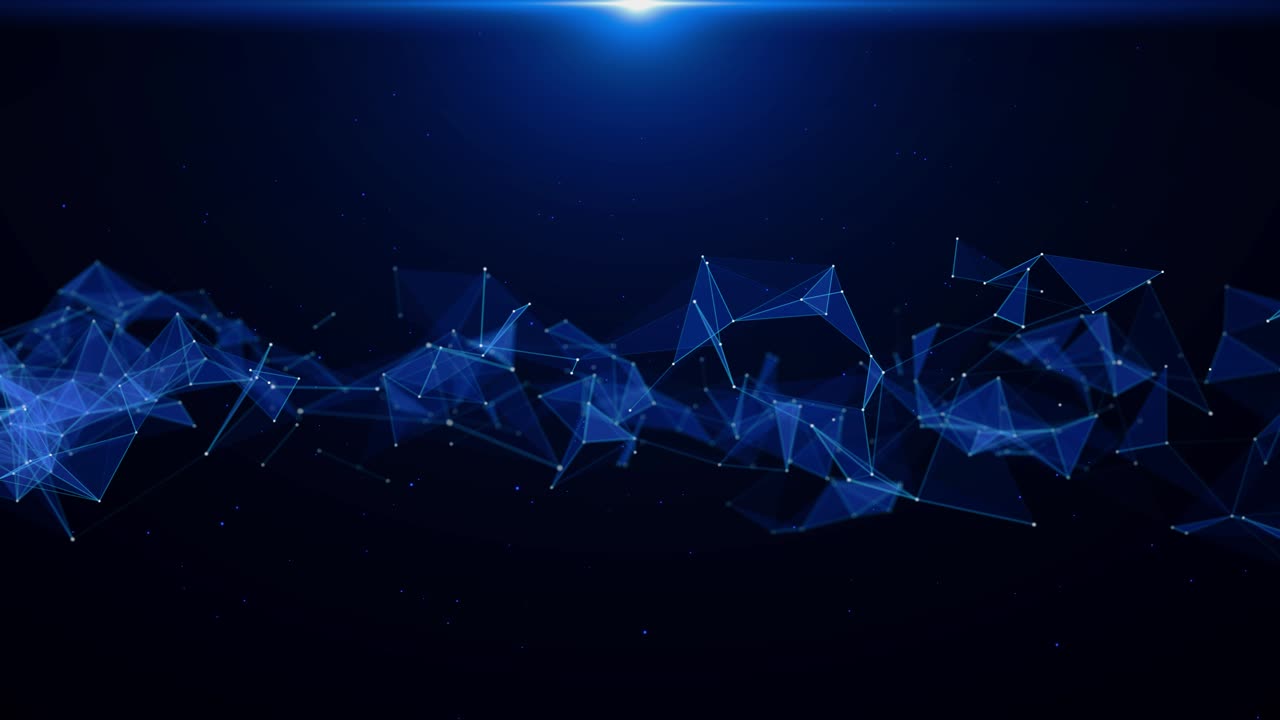 4k 3d abstrakt teknologi futuristisk blå kommunikasjonsbakgrunn glød plexus partikkeltilkobling