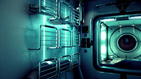 interior of futuristic internation space station