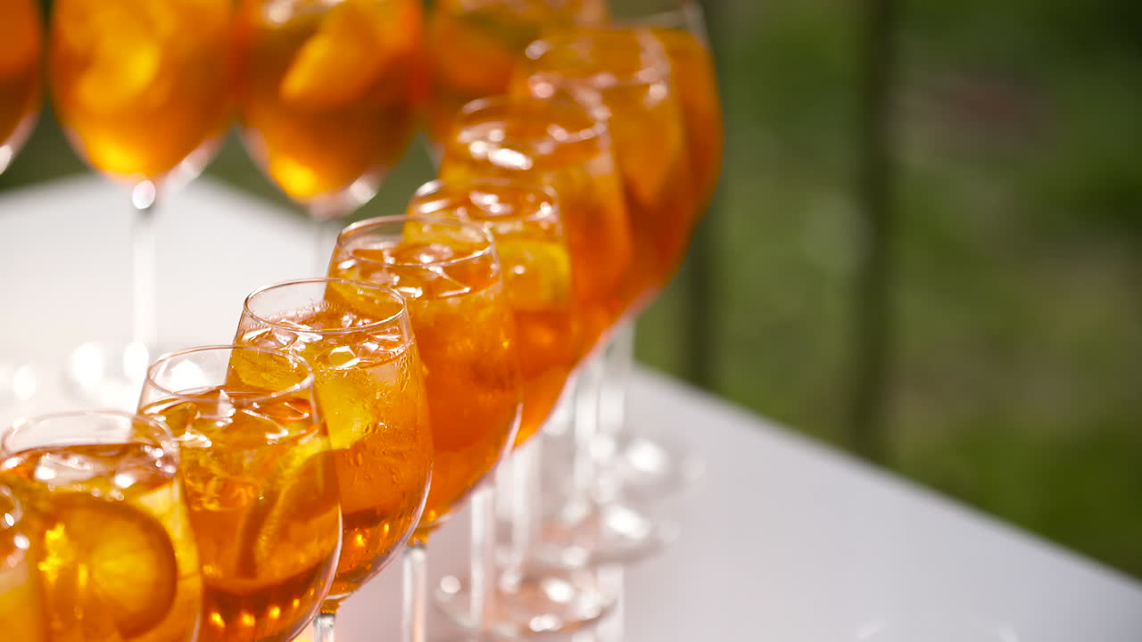 Champagne Poured Into Glases At Reception