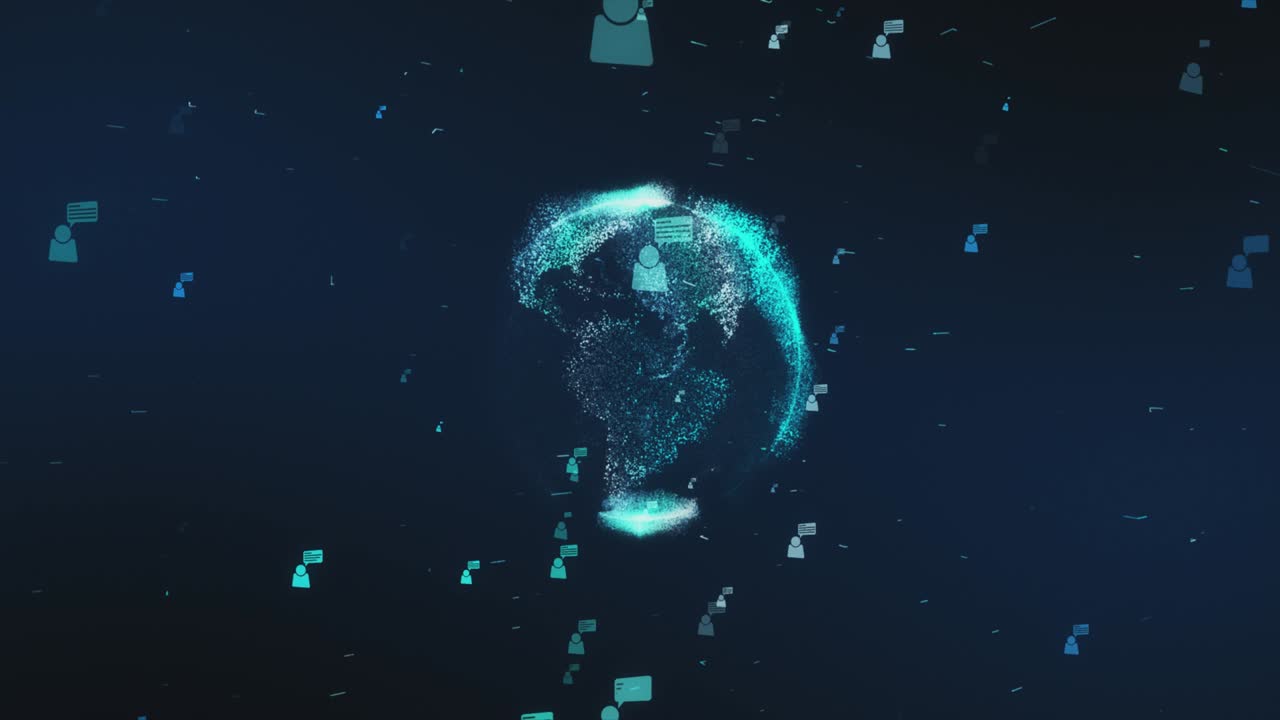 Vídeo de stock: sobrevoo de rede social e mídia