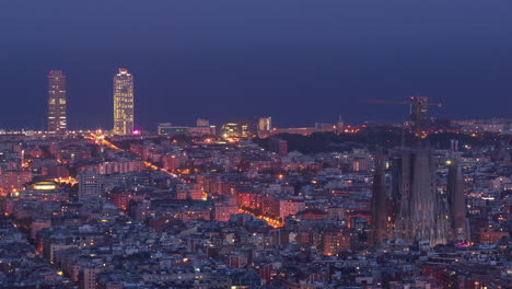 timelapse of barcelona seen from the turó de la rovira or bunkers del carmel