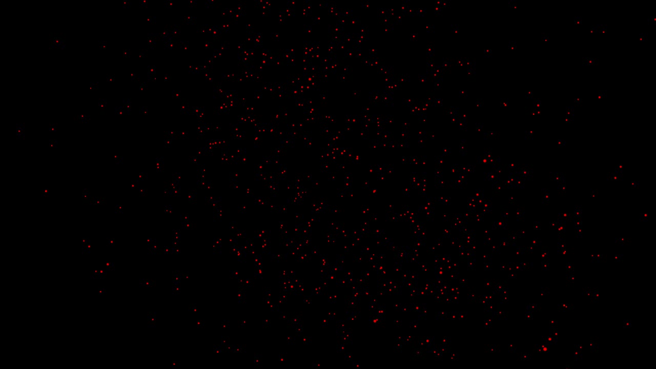 los puntos rojos abstractos son animaciones móviles aleatorias con fondo negro