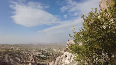 on a sunny day, a gemstone panoramic distance view in cappadocia, turkey