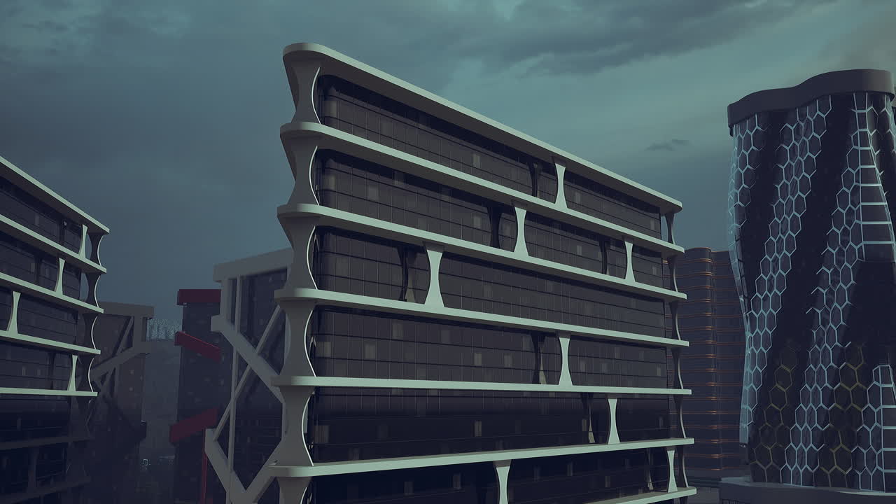 paisaje urbano futurista