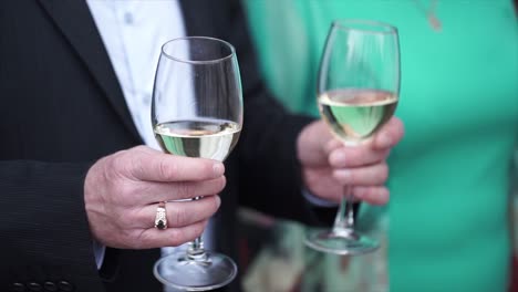 couple toasting with wine