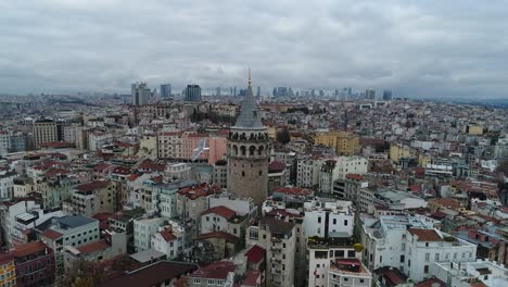 aerial view galata tower with golden horn istanbul.  aerial view of istanbul city