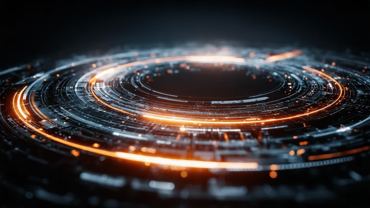 A Captivating Visualization of Digital Circuits: An Electronic Light Display of Futuristic Connectivity and Technology Shining Through the Depths of a Virtual World