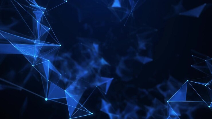 Sfondo Astratto Blu con Connessione di Rete a Plesso