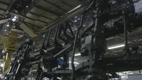 vehicle parts assembly in a factory