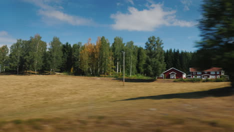 travelling on a scenic road in sweden a view from a car window 4k window