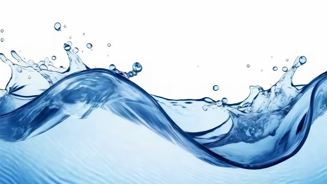 Dynamic video of water waves captured from a low angle, showcasing fluid motion and splash details