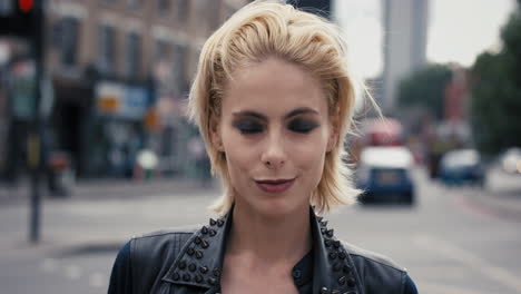 Slow-Motion-Portrait-of-happy-beautiful-caucasian-punk-woman-smiling