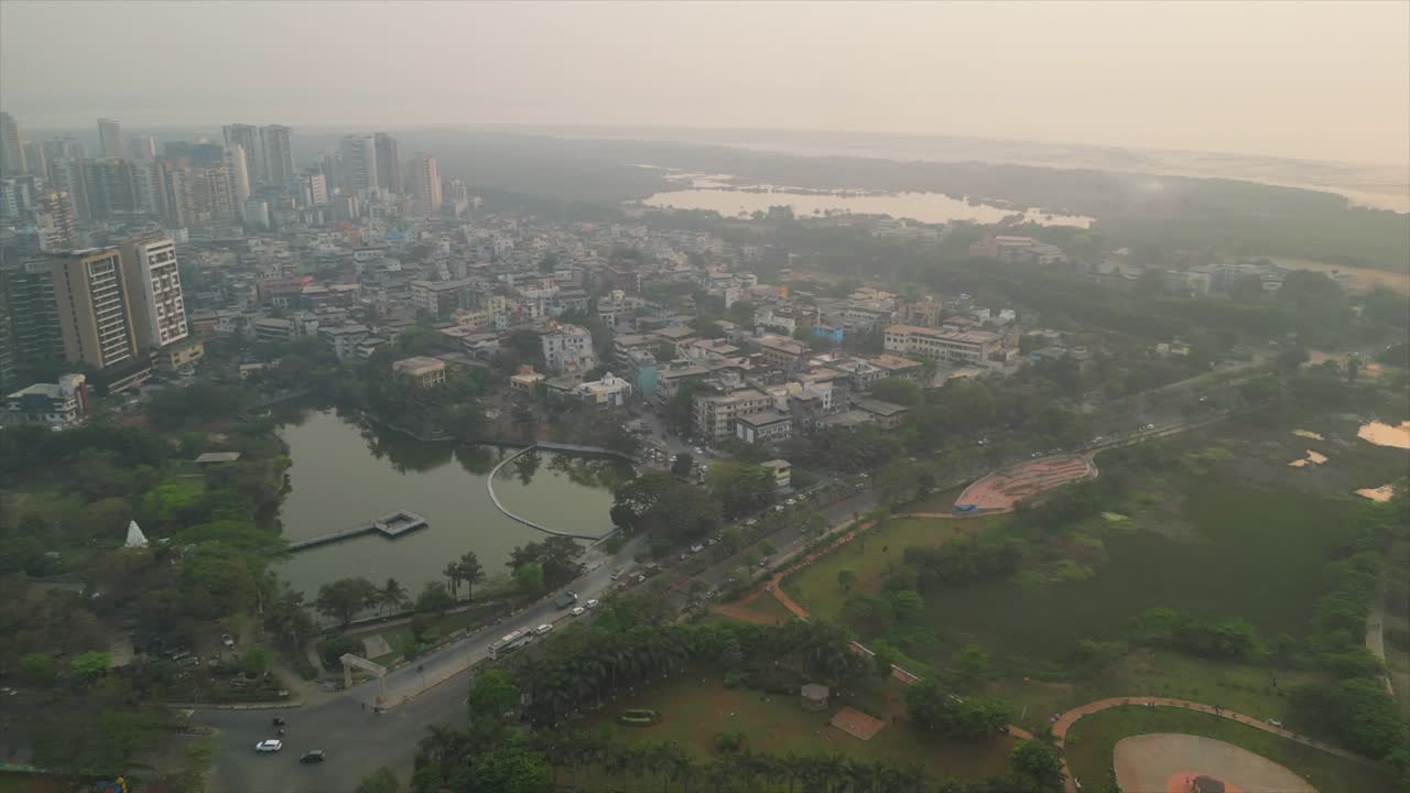 panoramica ripresa dal drone new mumbai seawoods darave
