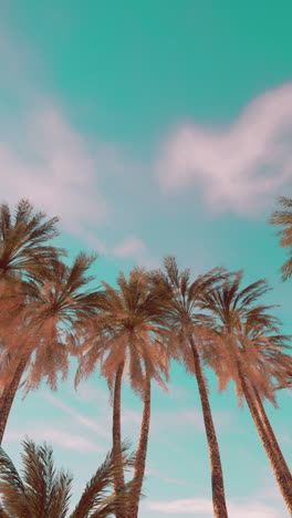 palm trees against a beautiful blue sky