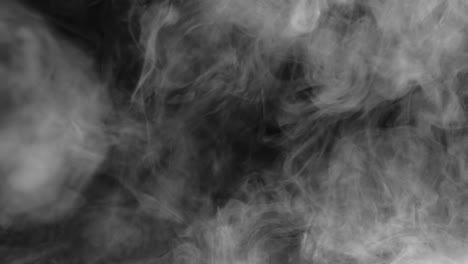 shroud of white smoke on black