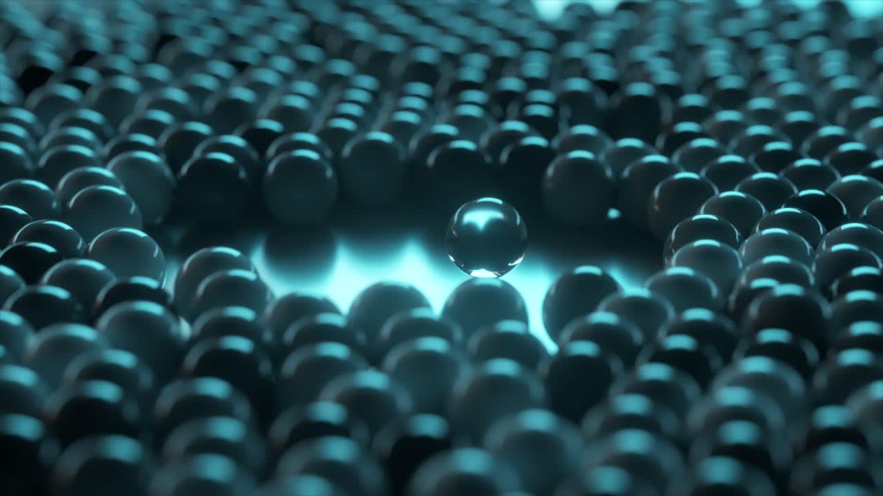 추상적인 푸른색 구 모양