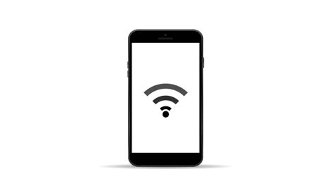 icono wifi en la pantalla del teléfono animación video 4k
