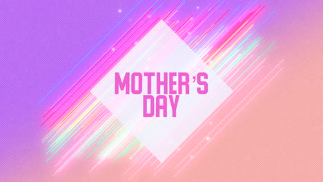 mothers day with neon lines on rainbow gradient