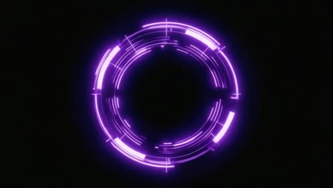a glowing purple neon circle