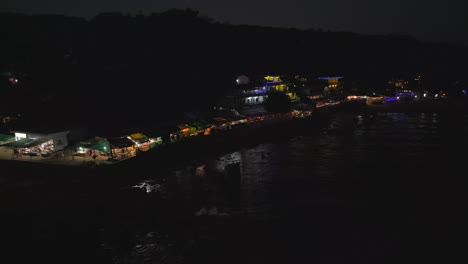 chapora beach wide night view in goa india