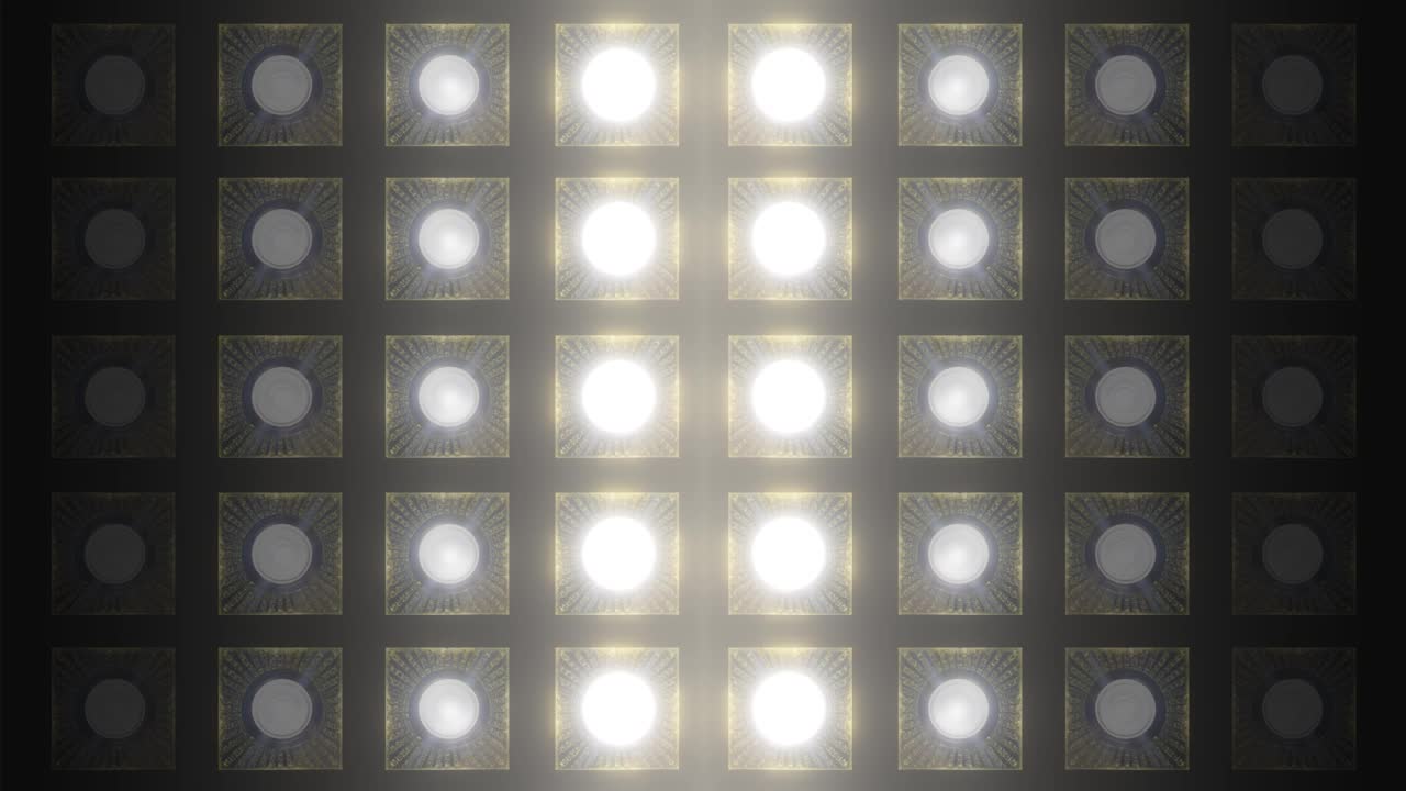 Grid of Bright Stage Lights
