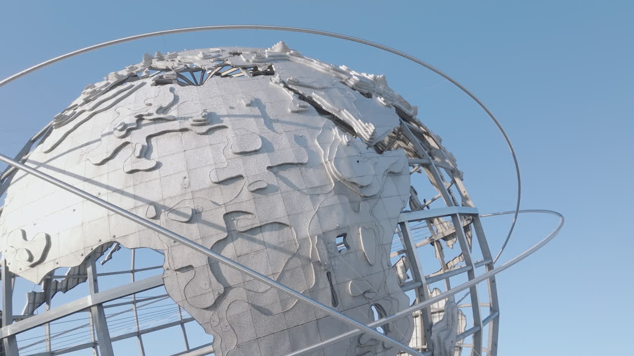 Aerial view of Flushing Meadows Corona Park on a winter morning. Shot in Queens, New York City.