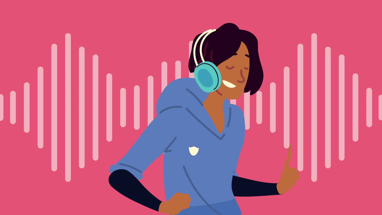 niño escuchando música y olas