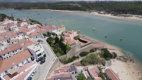 Vista-Aérea-Del-Fuerte-De-São-Clemente-En-Vila-Nova-De-Milfontes