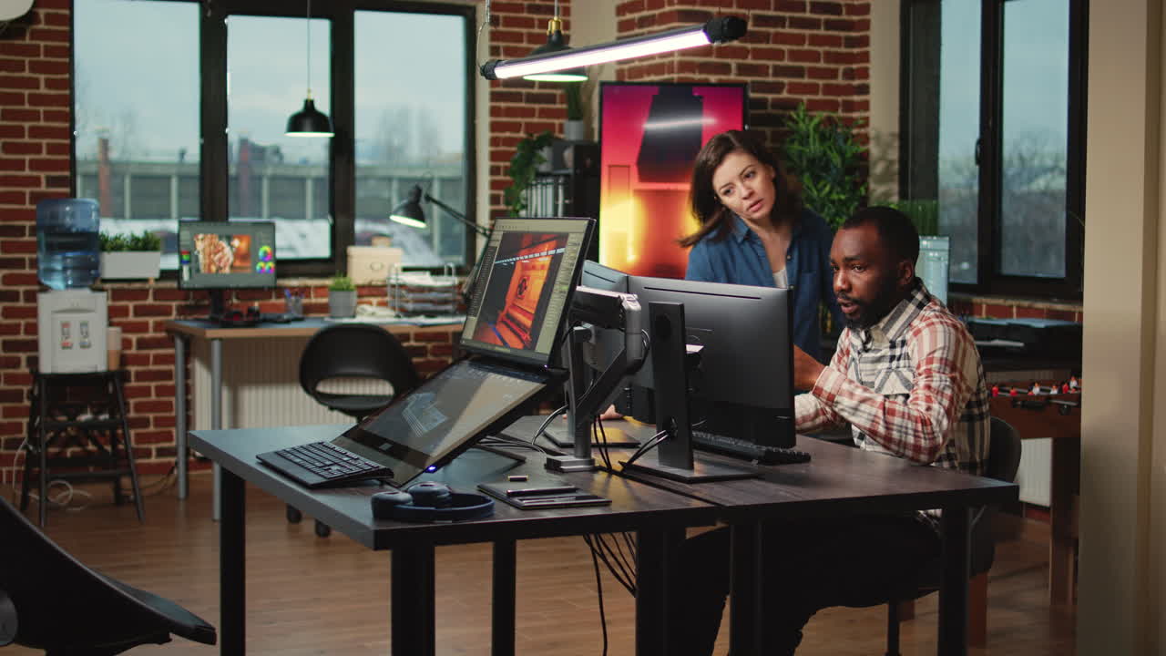 Diverse team of engineers working with artificial intelligence