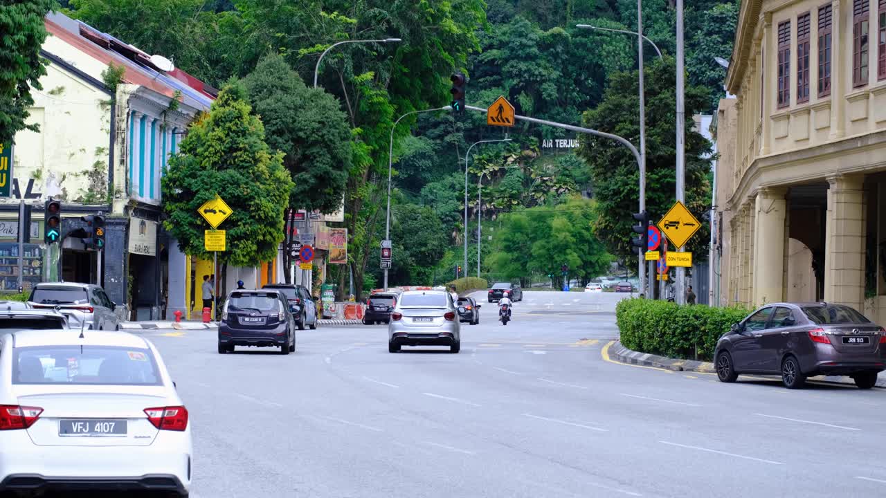 Busy Street Scene in a Malaysian City