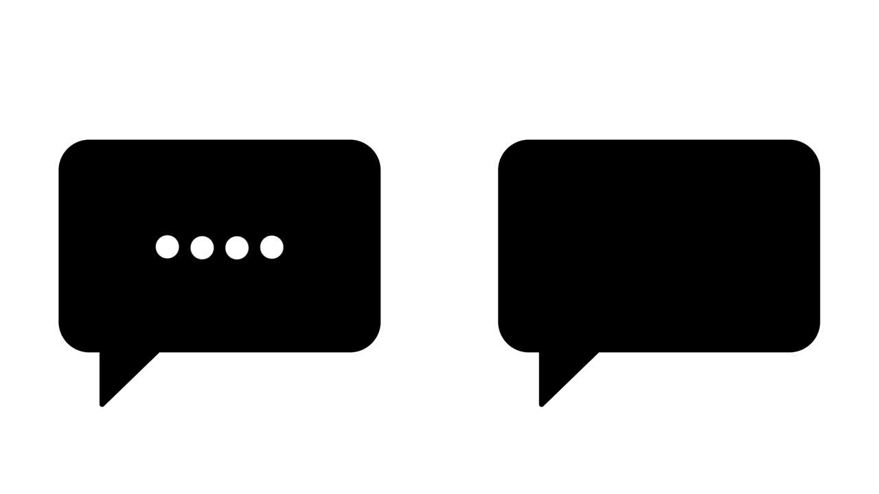 Speech bubbles, message clouds with circle loading bar animation, Alpha Channel (transparent background + Loop 4k)
