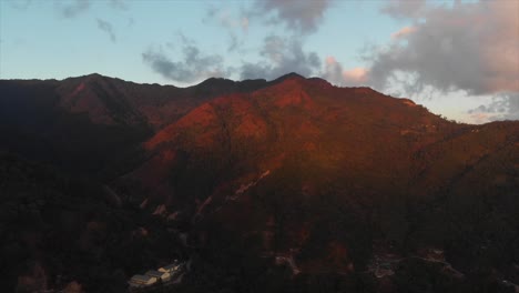 Aerial-shot-of-Mountains-in-Kisama-Heritage-Village-Nagaland,-India