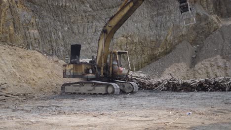 excavator in a quarry