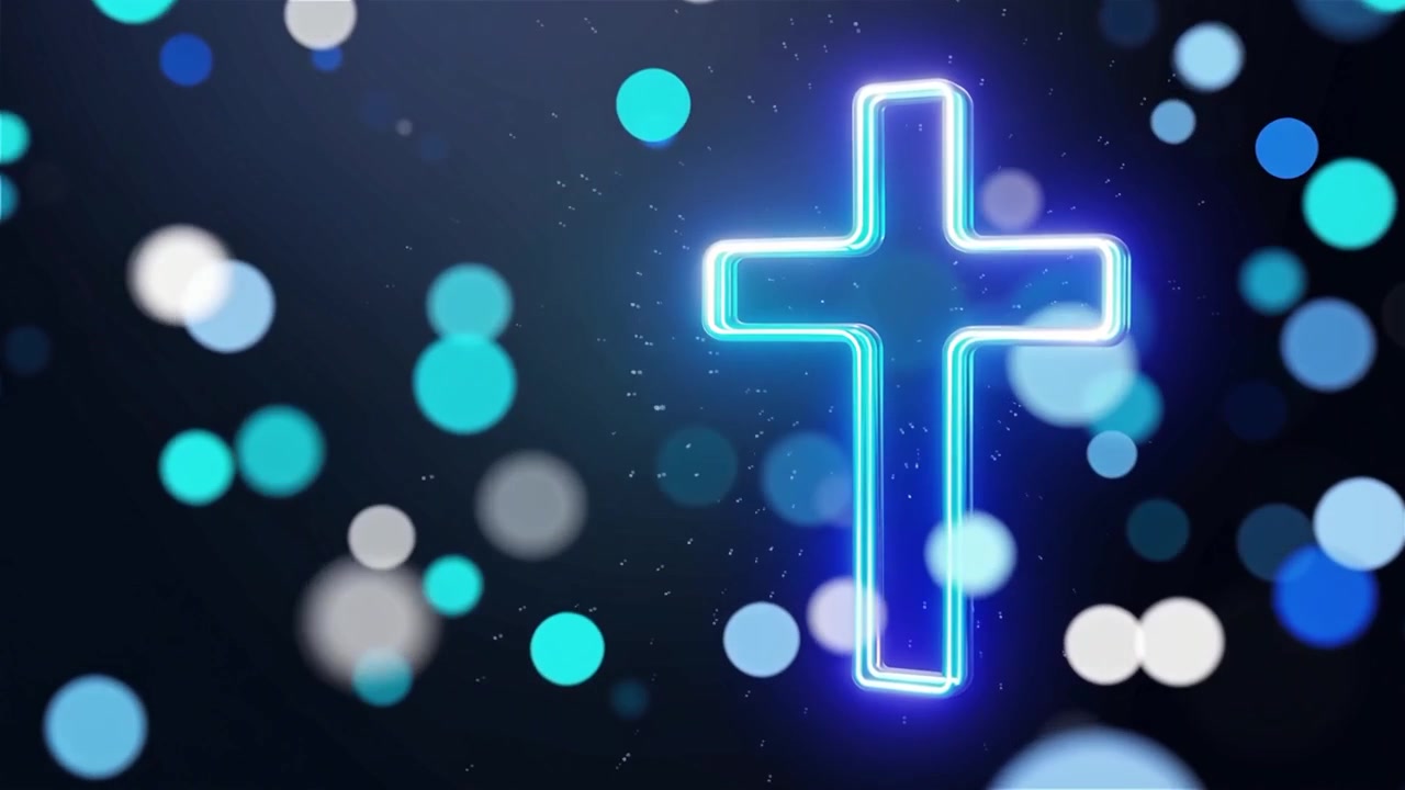 Croce Cristiana Luce Celestiale Sfondo per il Culto.