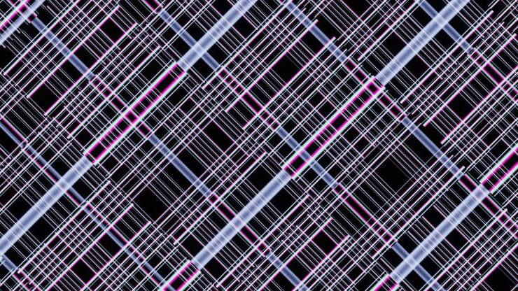 Abstract pulsation of multicolored lines