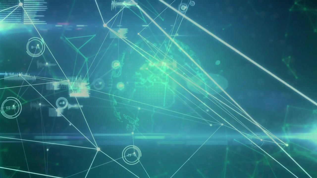 Central node glowing initiating connecting lines expanding outward, forming network visualization