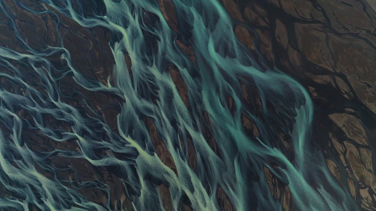 Like-Veins Landscape Of K&aacute;lfafell River Braids Of Iceland