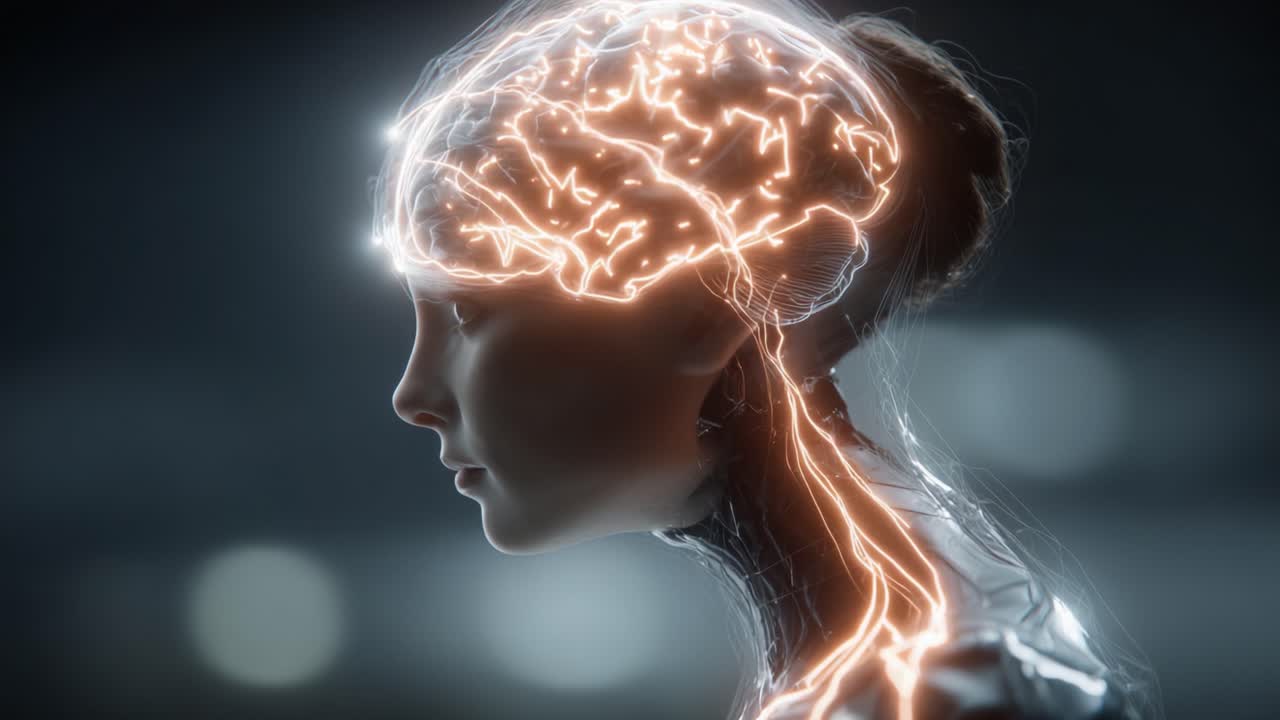 Una exploración cautivadora de la interacción humano-IA: La fusión de la inteligencia artificial y la cognición humana en una impresionante representación visual.