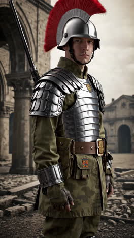 roman legionary in historical costume