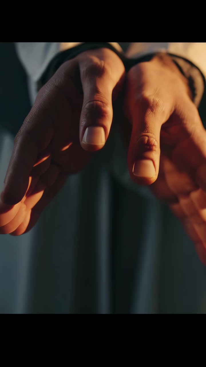 Sunrise Walk in a Misty Field