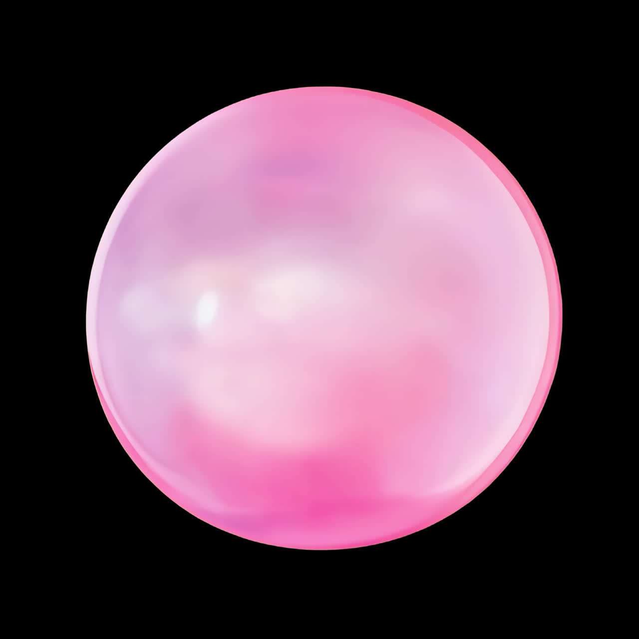 Pink bubble badge animation isolated asset, transparent 4K video, alpha channel, ProRes 4444