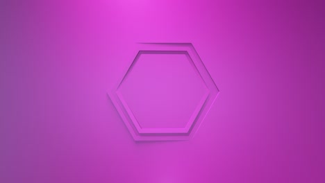 pink business animation. rotation of the hexagon frames. 3d rendering, window, loop, minimalistic solid color. somersault