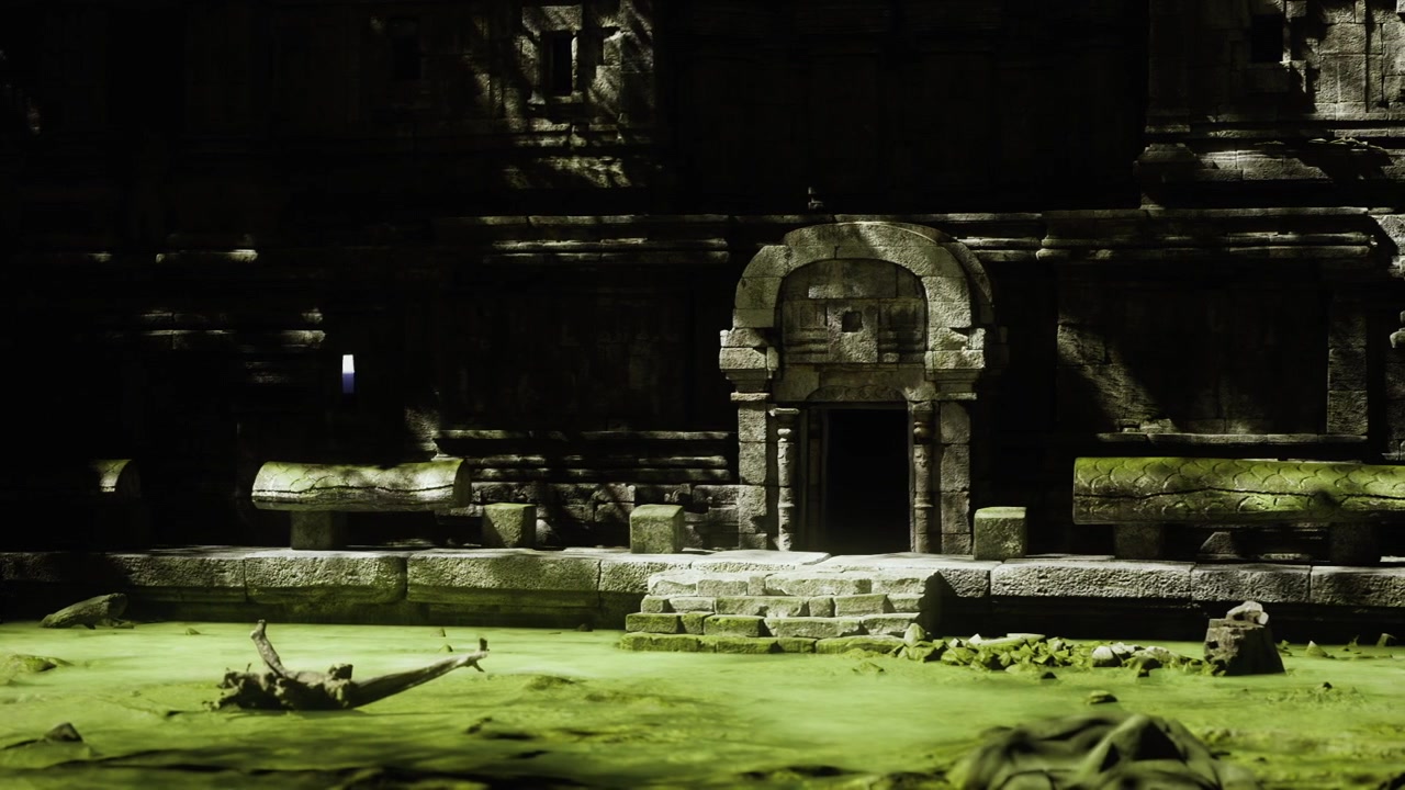 Un ingresso invita all'esplorazione, un arco si apre su una stanza misteriosa e in ombra