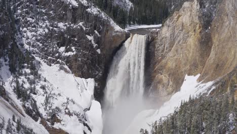 view of yellowstone lower falls slow motion